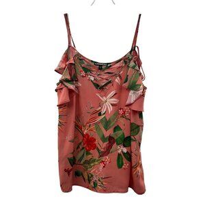 Express Women's Criss Cross Neck Cold Shoulder Ruffe Sleeve Top Size Small